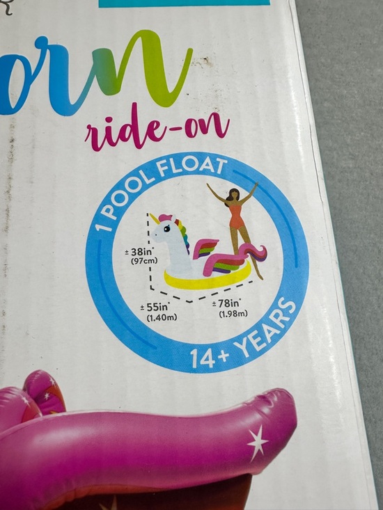 Intex Giant Unicorn Inflatable Pool Float Ride-On 78x55x38” Large Swimming Raft - Picture 2 of 7